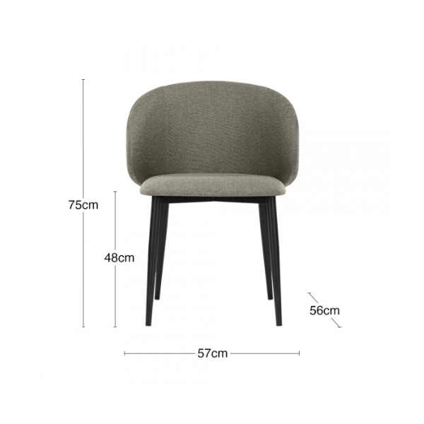Gia Grey Fabric Dining Chair - Lighting.co.za