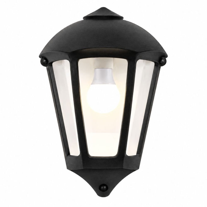 Giulio Black Half Lantern Outdoor Wall Light - Outdoor Wall Light - Lighting.co.za
