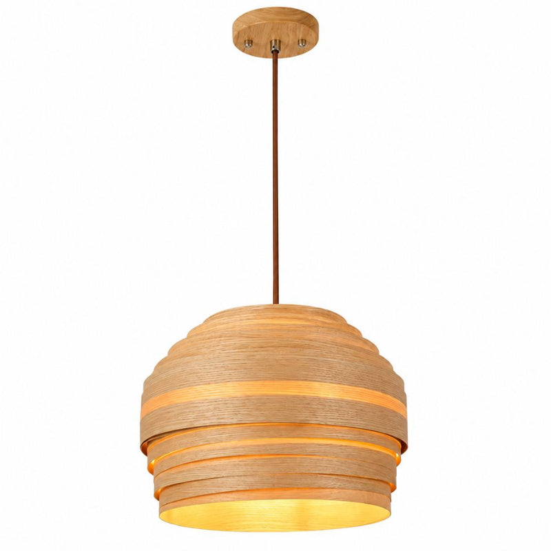 Glowen Natural Wood Veneer Pendant Light