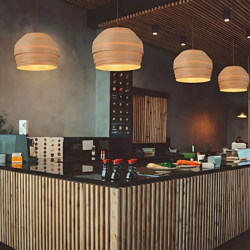 Glowen Natural Wood Veneer Pendant Light