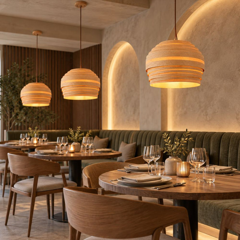 Glowen Natural Wood Veneer Pendant Light
