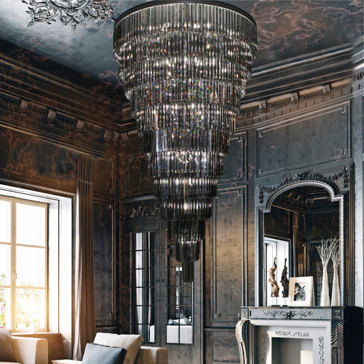 Grace Grandiose Black or Gold and K9 Crystal 12 Tier Chandelier - Lighting.co.za