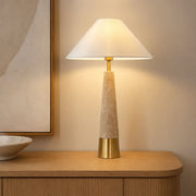 Hamilton Travertine and Brass Look Table Lamp - Table Lamp - Lighting.co.za