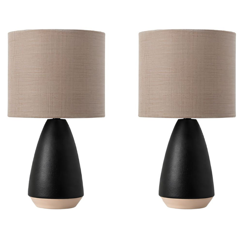 Hayley Black and Natural Table Lamp - Set of 2