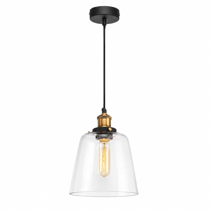 Hazel Clear Glass And Antique Brass Pendant Light