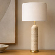 Henley Travertine and Brass Look Table Lamp - Table Lamp - Lighting.co.za