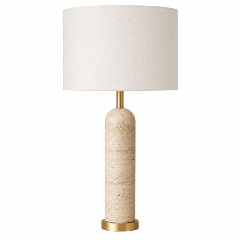 Henley Travertine and Brass Look Table Lamp - Table Lamp - Lighting.co.za
