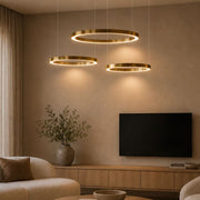 Hoop Brushed Brass or Black LED Ring Pendant Light 3 Sizes - Pendant Light - Lighting.co.za