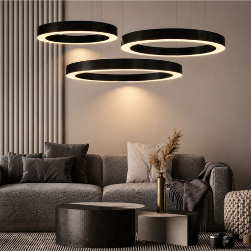 Hoop Brushed Brass or Black LED Ring Pendant Light 3 Sizes - Pendant Light - Lighting.co.za