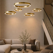 Hoop Brushed Brass or Black LED Ring Pendant Light 3 Sizes - Pendant Light - Lighting.co.za