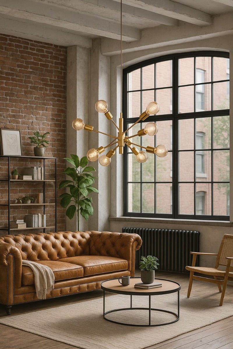 Gradoli 8 Light Brushed Brass Multi Pendant Light - Lighting.co.za