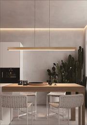 Ona White Ash Wood Linear LED Slim Pendant Light - Lighting.co.za