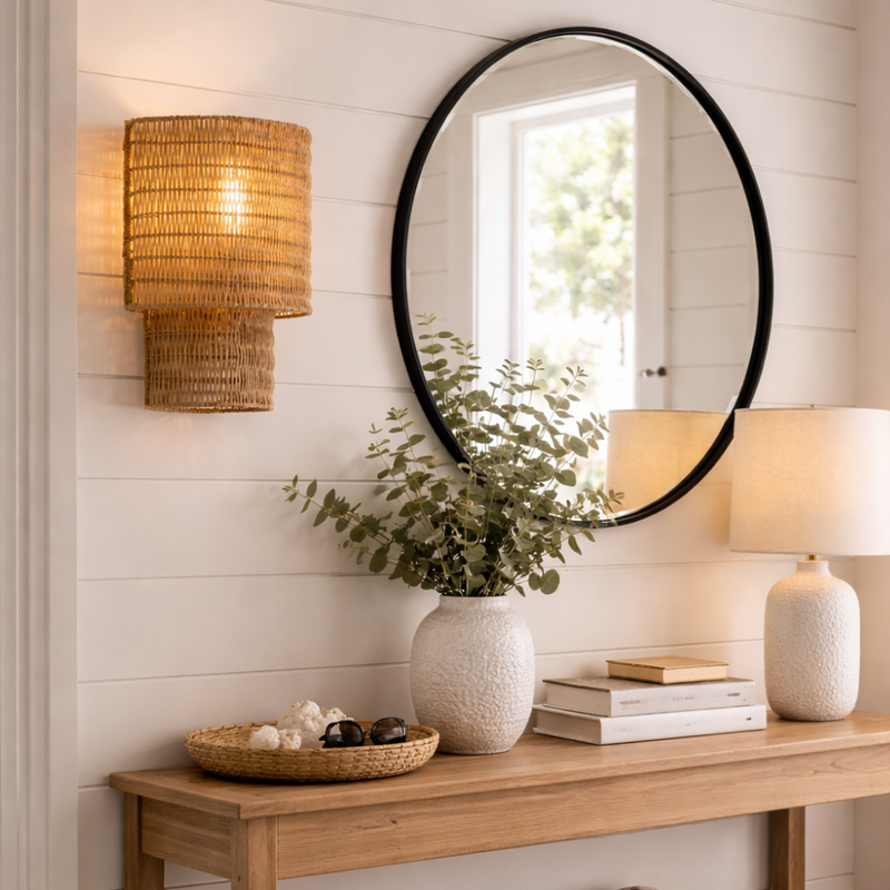 Capri Woven Rattan Shade Wall Light - Lighting.co.za