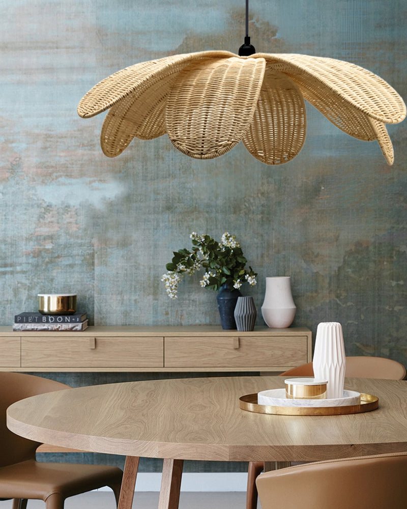Lotus Large Natural Rattan Pendant Light - Lighting.co.za
