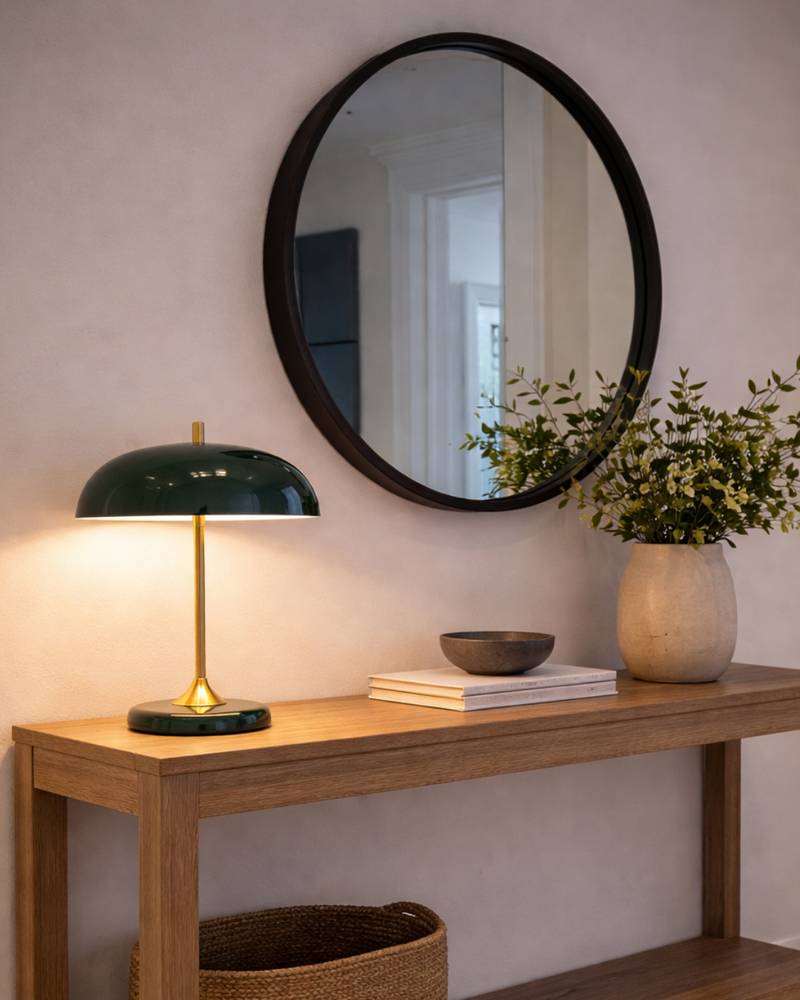 Charon Emerald or Ivory and Gold Table Lamp