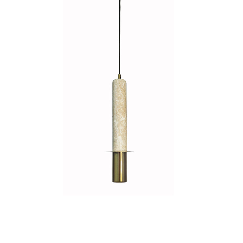 Ibiza Travertino and Gold Disk Pendant Light - Lighting.co.za