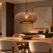 Inka Woven Natural and Black Rattan Pendant Light - Pendant Light - Lighting.co.za