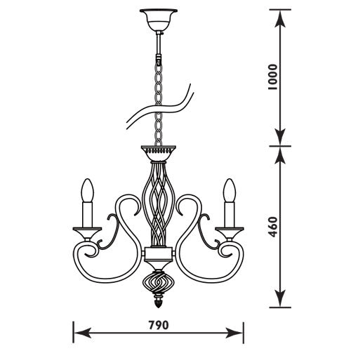 Aviva Rustic Black 8 Light Chandelier - Lighting.co.za