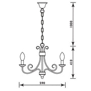 Zoda Plain Black 6 Light Chandelier - Lighting.co.za