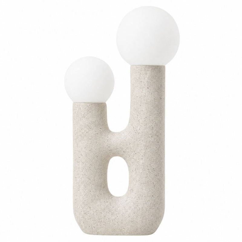 Jose Natural Table Lamp with White Shades