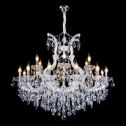 Crown White Arm and Clear Crystal Chandelier 3 Sizes - Lighting.co.za