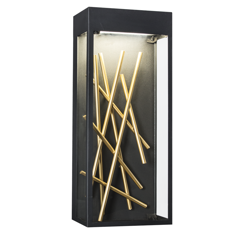 Twiggy Black and Gold LED Lantern Wall Light - Lighting.co.za