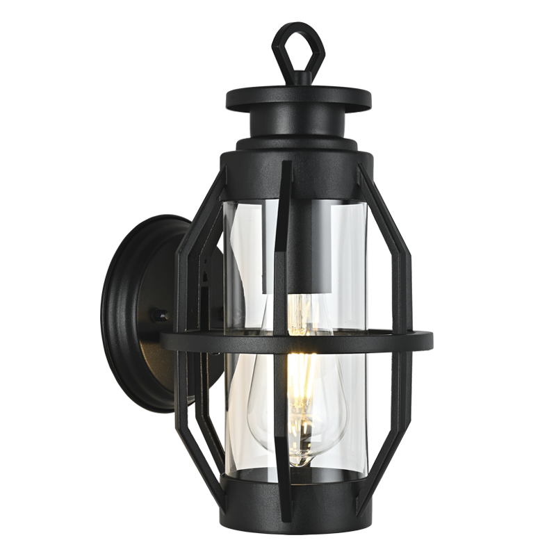 Henry Black Outdoor Lantern Wall Light - Lighting.co.za