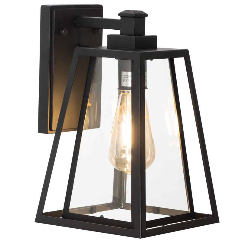 Oaklane Black Outdoor Lantern Wall Light - Lighting.co.za