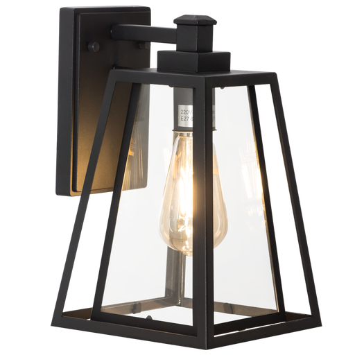 Oaklane Black Outdoor Lantern Wall Light - Lighting.co.za