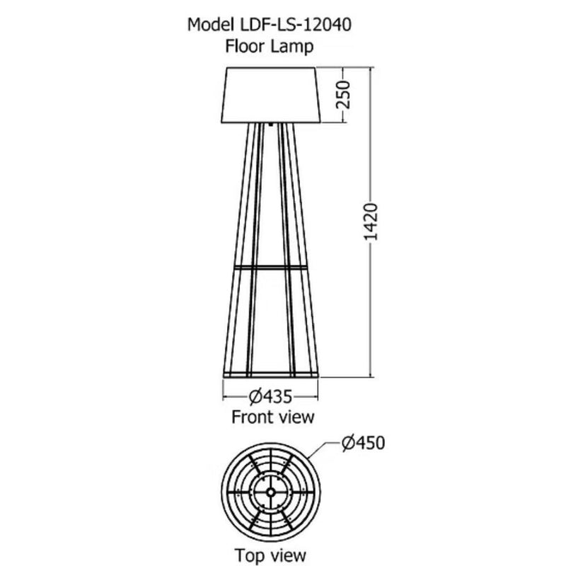 Sefa Slatted Column Floor Lamp