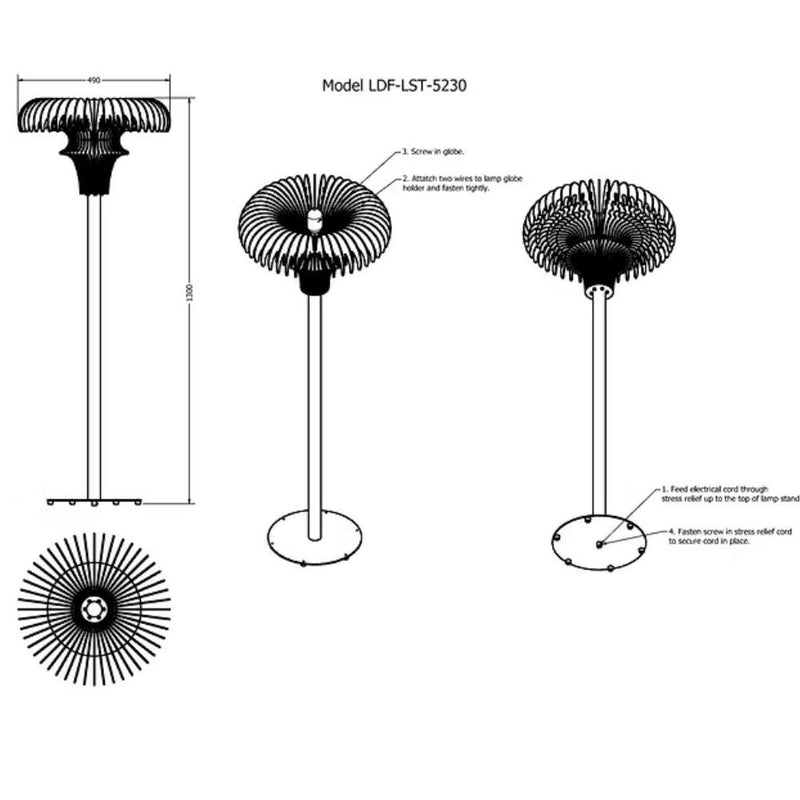 Kenzi Fan Head Floor Lamp
