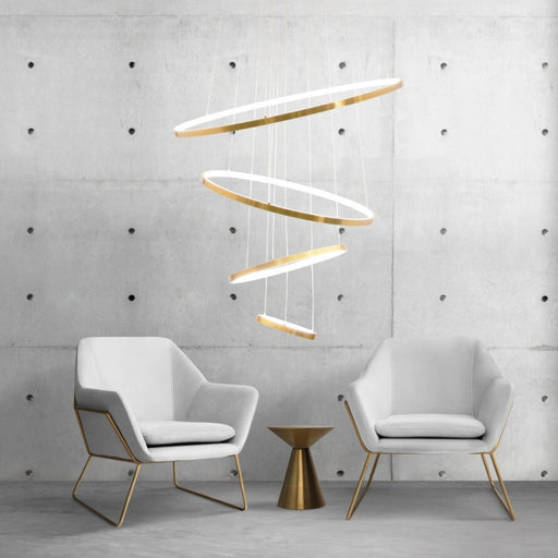 Multiple 4 Ring Black Or Gold LED Pendant Light - Lighting.co.za