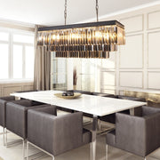 Laurel Black or Gold Rectangular K9 Crystal Chandelier - Lighting.co.za