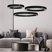 Hoop Brushed Brass | Black LED Ring Pendant Light 3 Sizes - Lighting.co.za