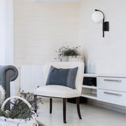 Curve Gold | Black | White and Glass Ball Wall Light - Lighting.co.za