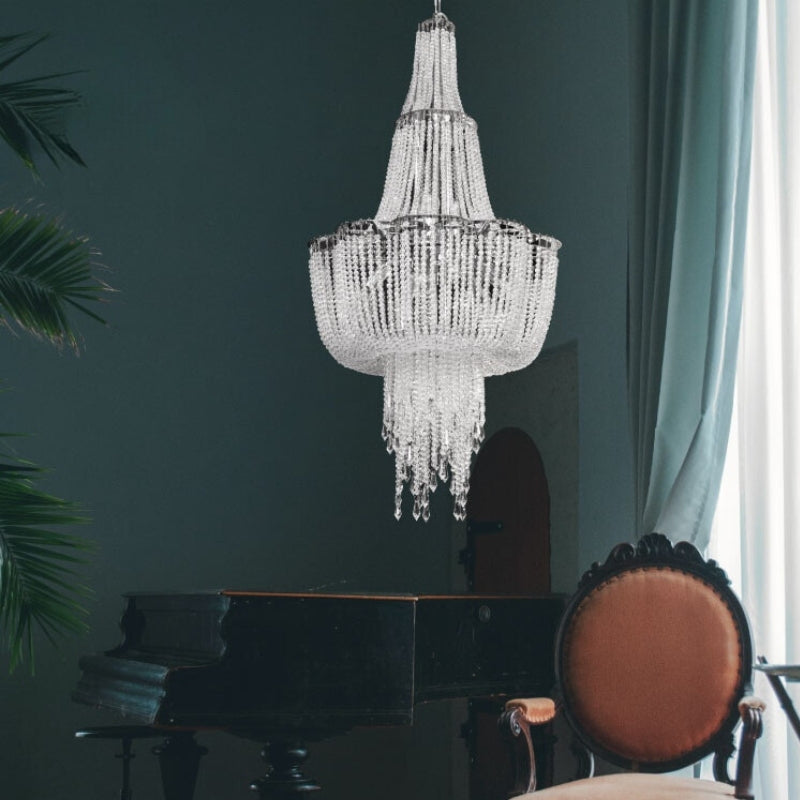 Cascade 12 | 20 Light Clear K9 Crystal Chandelier - Lighting.co.za