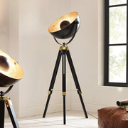 Covaleda Black and Gold Dome Floor Lamp - Lighting.co.za