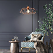 Carlton Copper And Black Wire Shade Pendant Light - Lighting.co.za