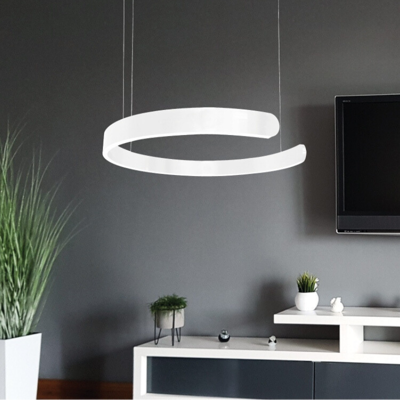 Alice Black | White | Gold Open Ring LED Pendant Light - Lighting.co.za