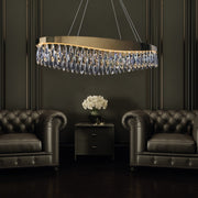 Dakota Gold And Clear K9 Crystal LED Oval Chandelier - Lighting.co.za