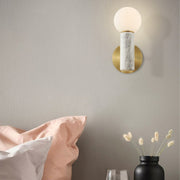Olio Black or White Marble and Glass Wall Light - Lighting.co.za