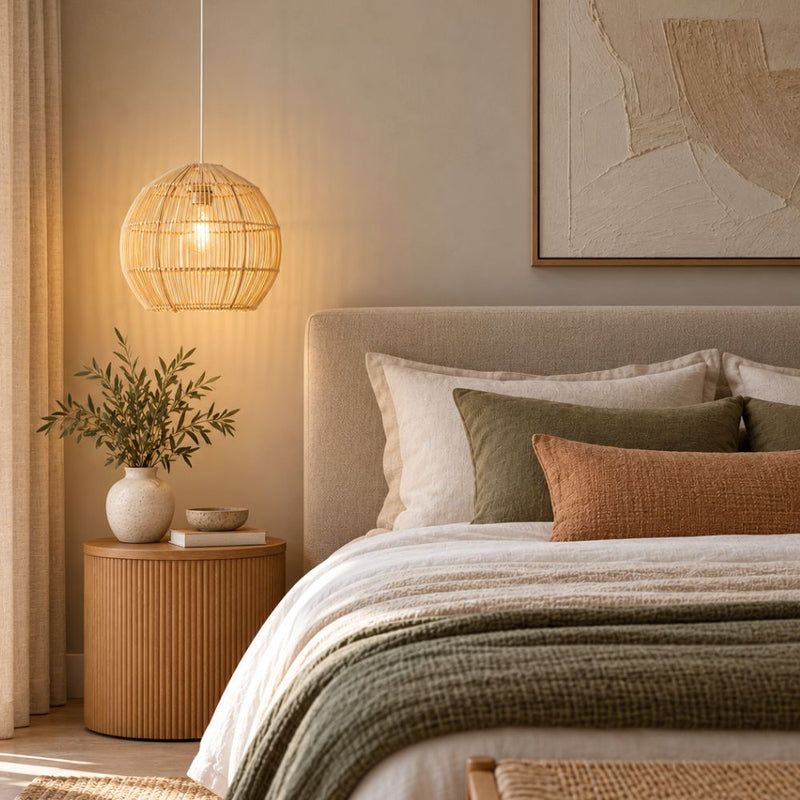 Lamaria Natural Woven Rattan Pendant Light