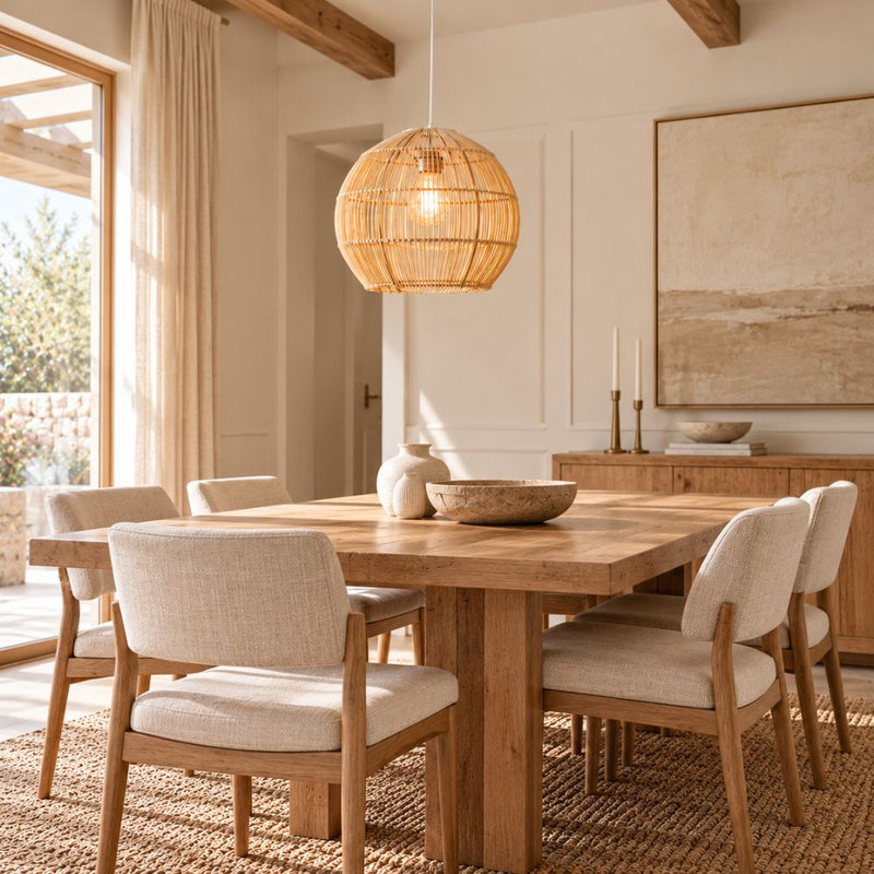 Lamaria Natural Woven Rattan Pendant Light
