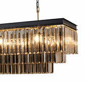 Laurel Black or Gold Rectangular K9 Crystal Chandelier - Chandelier - Lighting.co.za