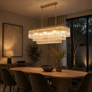 Laurel Black or Gold Rectangular K9 Crystal Chandelier - Chandelier - Lighting.co.za