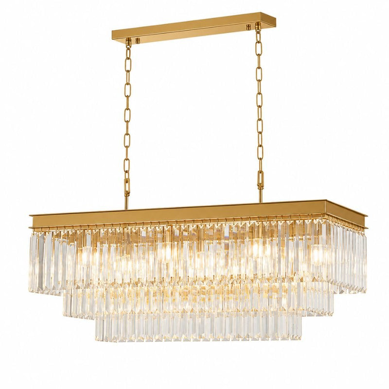 Laurel Black or Gold Rectangular K9 Crystal Chandelier - Chandelier - Lighting.co.za