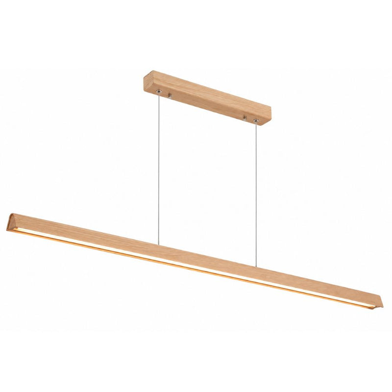 Lignum Slim Linear Wood Dimmable LED Pendant Light
