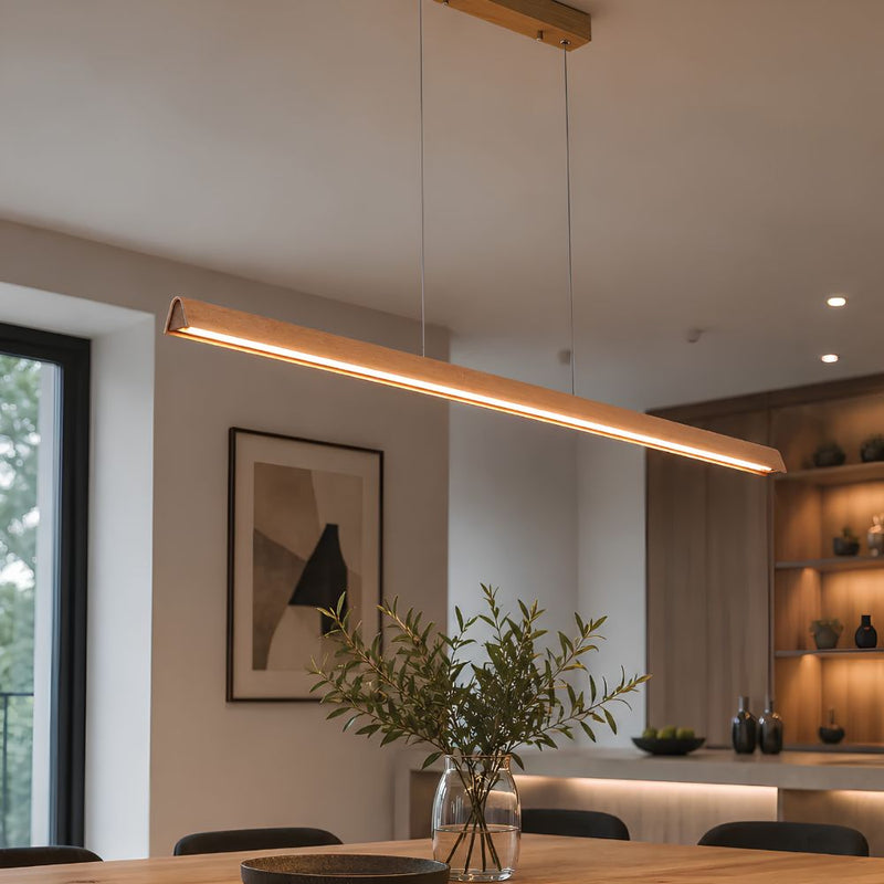Lignum Slim Linear Wood Dimmable LED Pendant Light - Pendant Light - Lighting.co.za