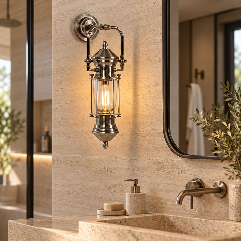 Lisbon Tall Vintage Antique Brass | Antique Silver Wall Light
