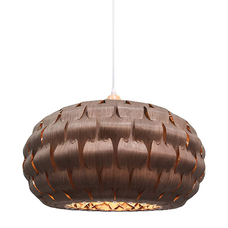 Malmo Wooden Woven Walnut Pendant Light - Pendant Light - Lighting.co.za